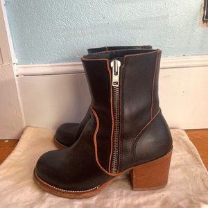 Swedish Hasbeens, heeled leather boots size 39 (runs large)